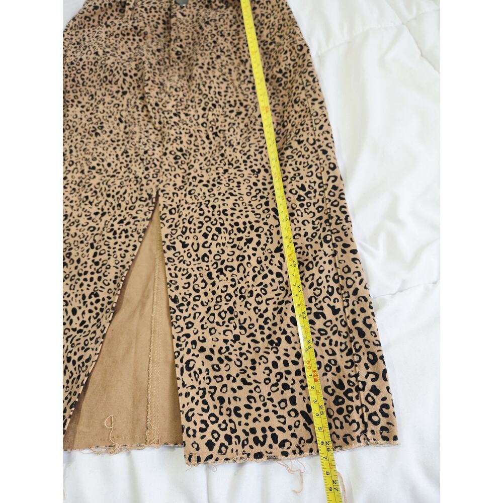 VTG Sinsay Leopard Print Pencil Skirt Slit S Mob Wife Y2K Retro Office Boho Indi - Picture 6 of 14